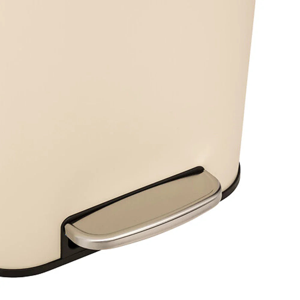 5Five Prullenbak Delta - Beige - 30L - Pedaalemmer - Vierkant - RVS