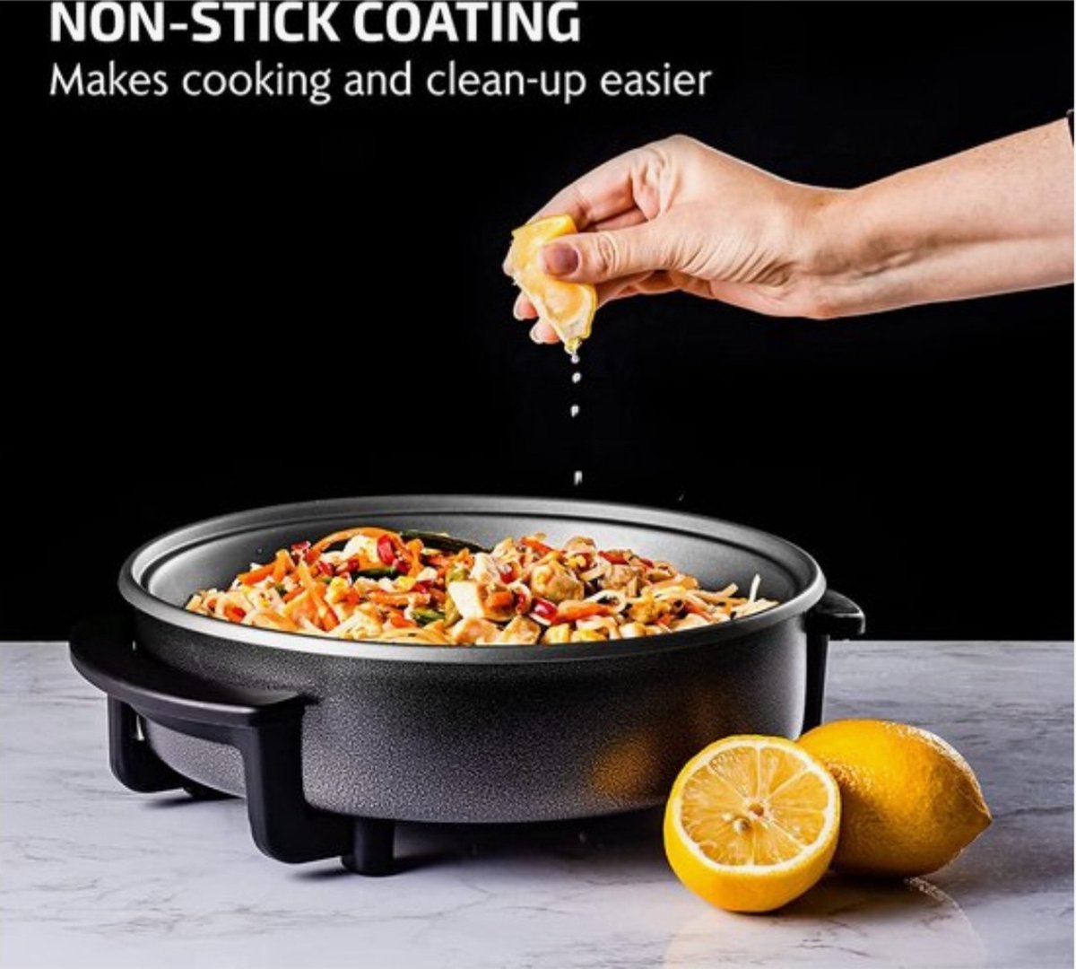 XL Pizzapan met Thermostaat - Limited Edition - 42 cm - Multifunctionele Hapjespan met Glazen XL Pizzapan met Thermostaat - Limited Edition - 42 cm - Multifunctionele Hapjespan met Glazen