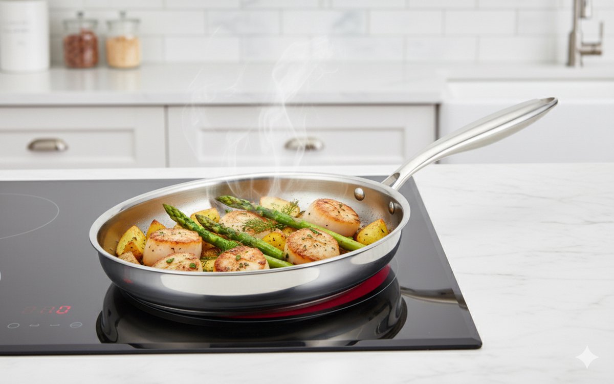 Cheffinger Koekenpan - 24cm - RVS - Zilver - TEKZEN