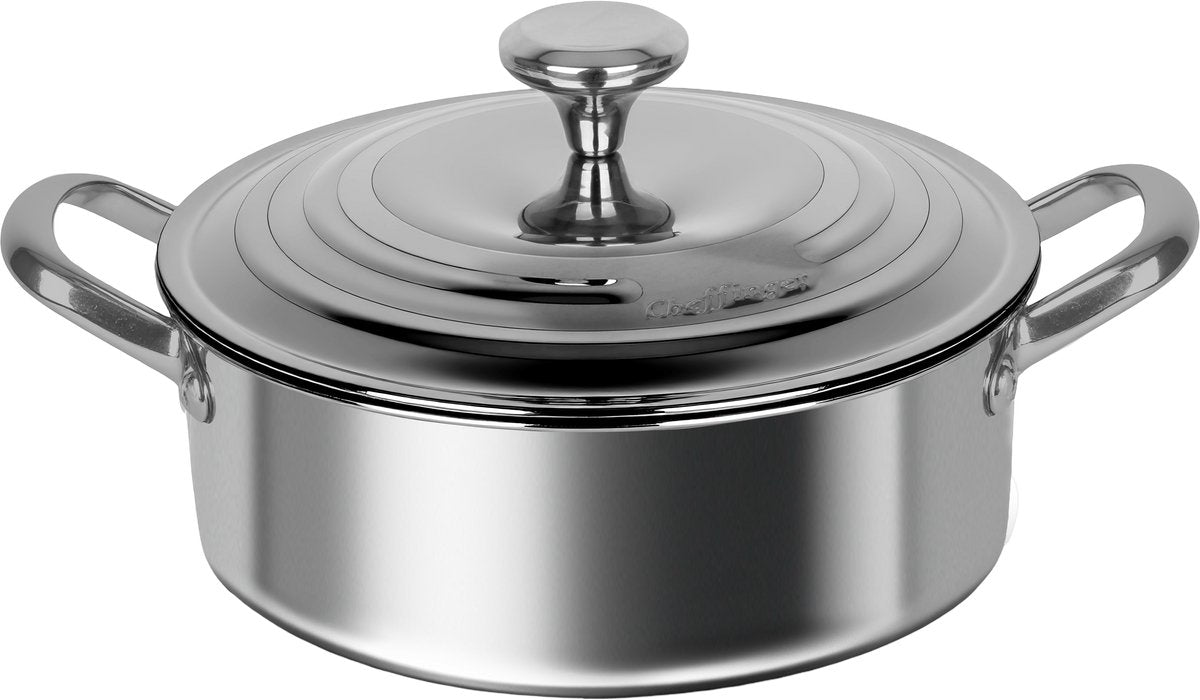 Cheffinger Lage Braadpan - 24cm - RVS - Zilver - 2,2 Liter - TEKZEN