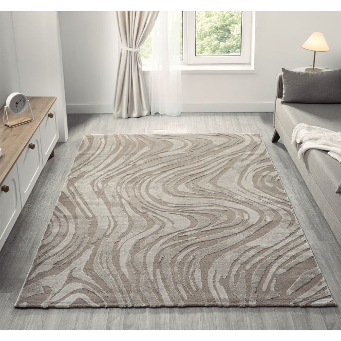Cinar Carpets Liva D336A - Vloerkleed Taupe - 13 mm