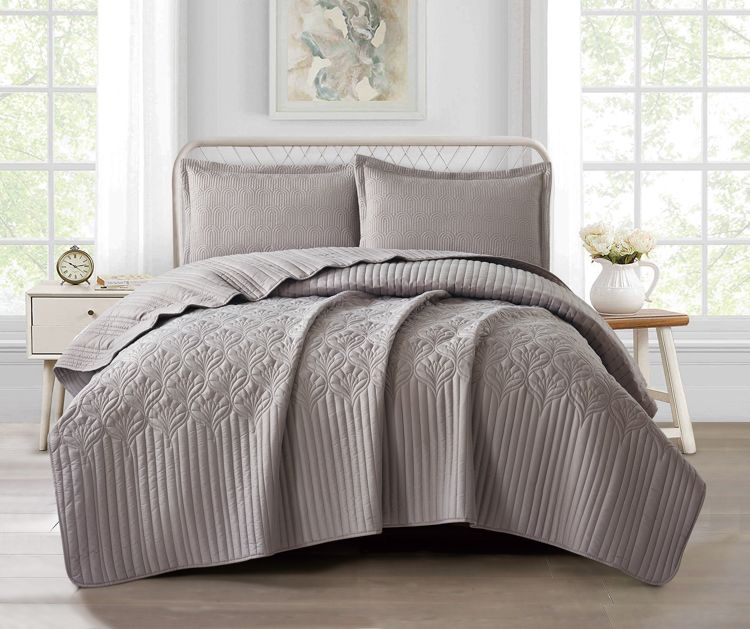 Cinar Nilufer Bedsprei Set 3 - delig - Taupe - 260x240cm - TEKZEN