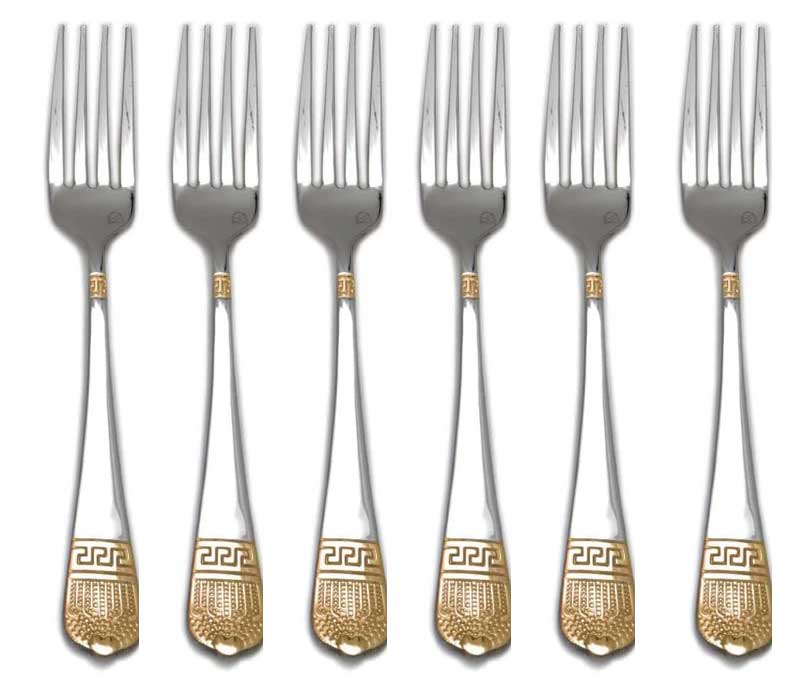 Kadirelli Tafelvork - Set van 12 - RVS Vorken - Vork - Zilver/Goud - TEKZEN