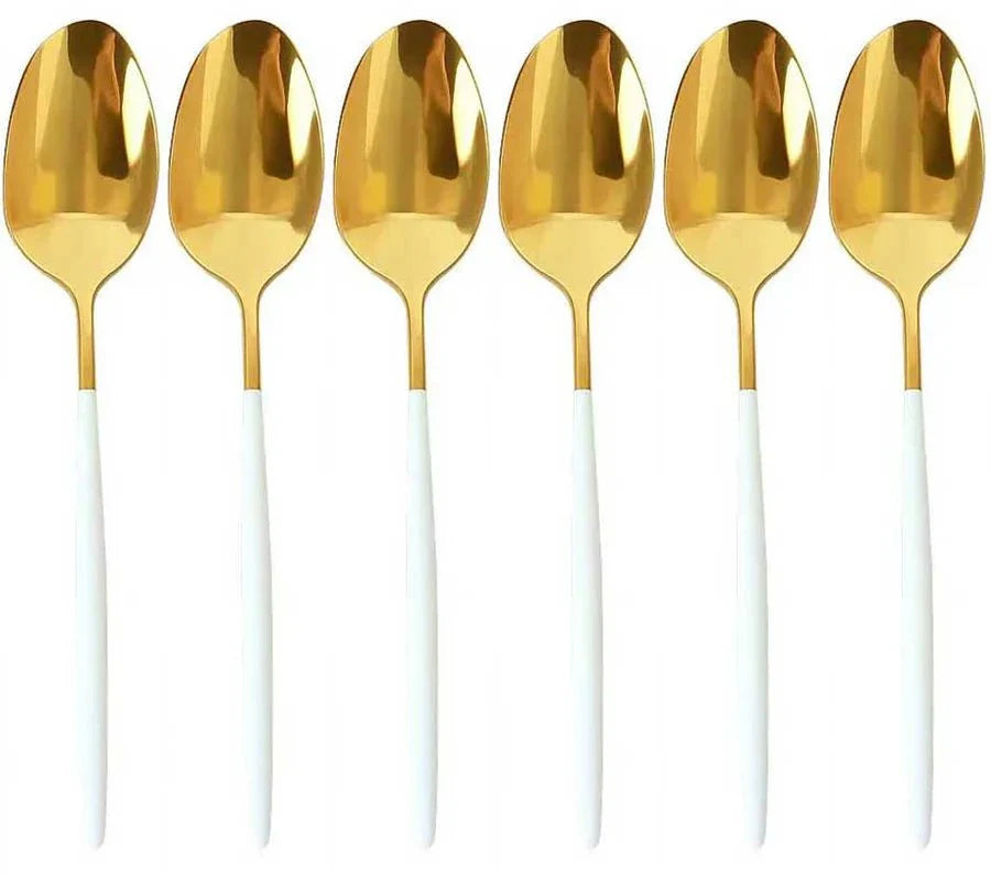 Kadirelli Theelepels - 12 - delig - Goud/Wit - Theelepel - TEKZEN