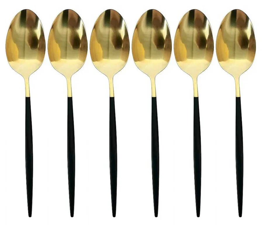 Kadirelli Theelepels - 12 - delig - Goud/Zwart - Theelepel - TEKZEN