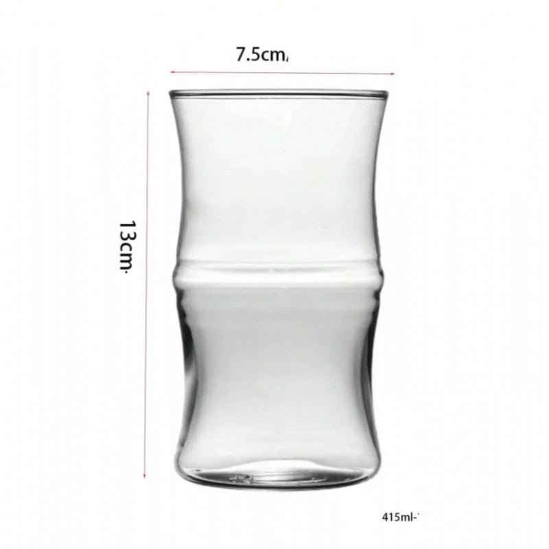 MONOO Glazen met Golvende Wanden - 4 Stuks - 415ml - Koffieglazen - Theeglazen - Waterglazen