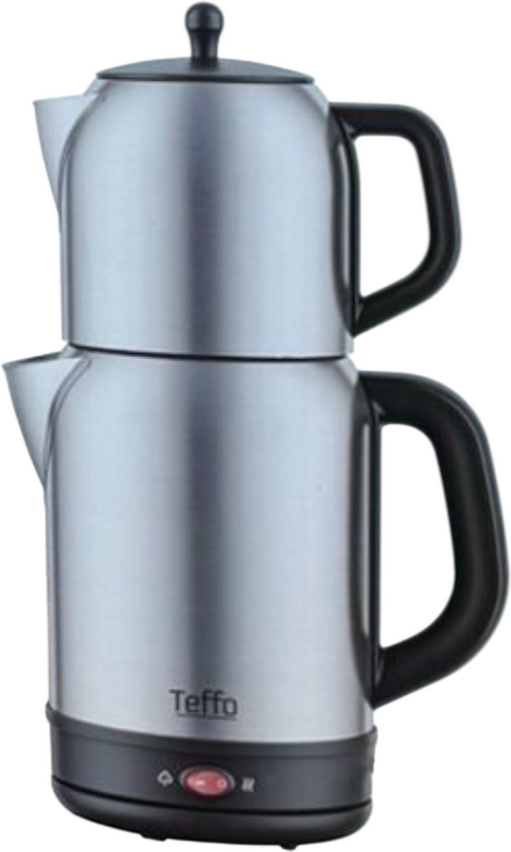 Teffo Elektrische Theepot - Zilver - RVS - 1L + 1.7L - 360° Basis - 2200W - TEKZEN